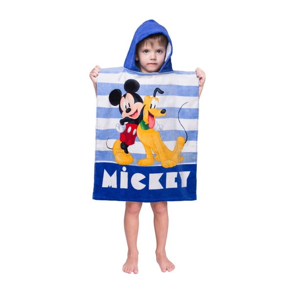 Modré froté dětské pončo Mickey – Jerry Fabrics-image-1