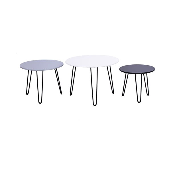 Sada 3 odkládacích stolků Bonami Selection Fabio White-image-2