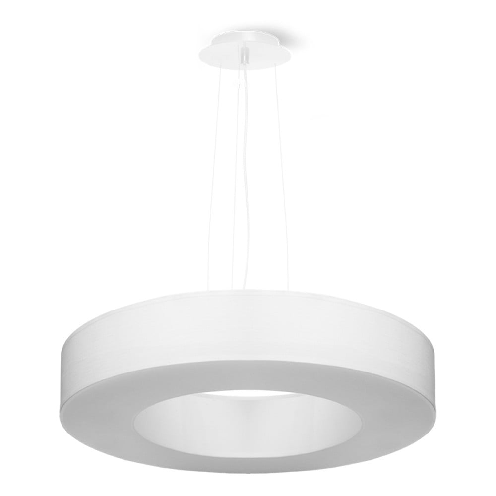 Bílé závěsné svítidlo s textilním stínidlem ø 50 cm Galata Slim – Nice Lamps