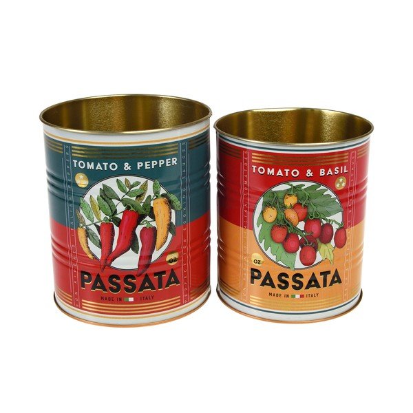 Dekorativní cínové úložné boxy v sadě 2 ks ø 11x13 cm Passata – Rex London-image-3