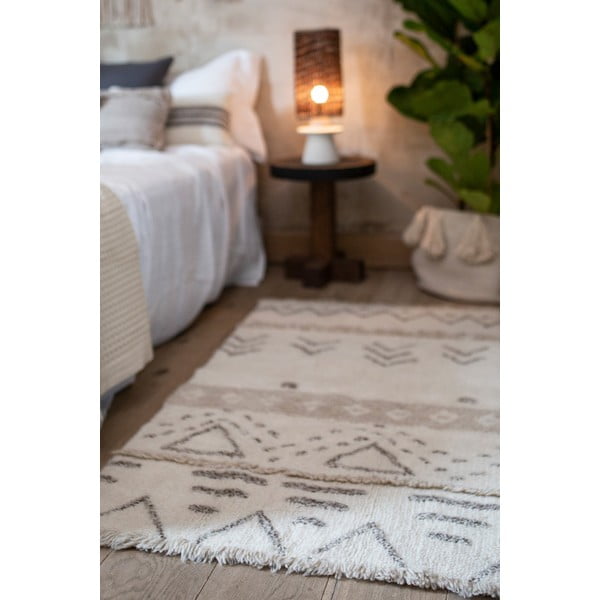 Krémový pratelný ručně tkaný vlněný koberec 80x140 cm Lakota Day – Lorena Canals-image-1