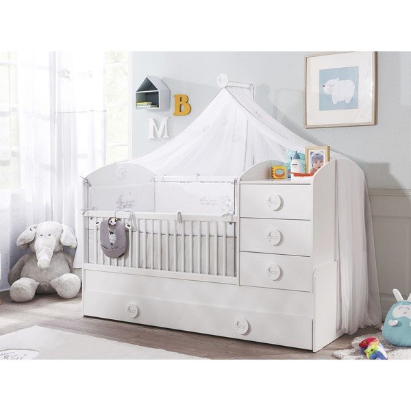 Bílá postýlka s úložným prostorem 80x180 cm Cotton – Kalune Design-image-4