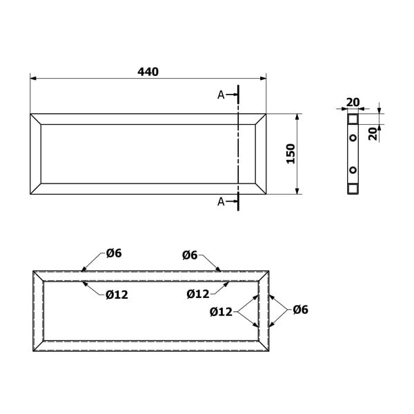 Bílá ocelová podpěra pracovní desky 49x2 cm – Sapho-image-1