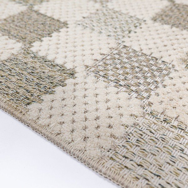Zelený pratelný běhoun s příměsí bavlny 80x230 cm Muted Checkerboard – Flair Rugs-image-2