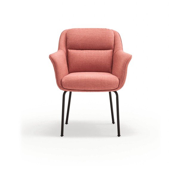 Růžové čalouněné jídelní křeslo s područkami Sadira – Teulat-image-2