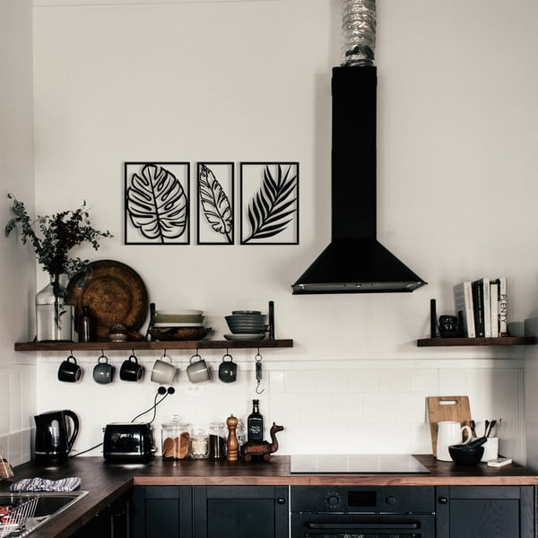 Kovová nástěnná dekorace 80x38 cm Leaf – Wallity-image-2