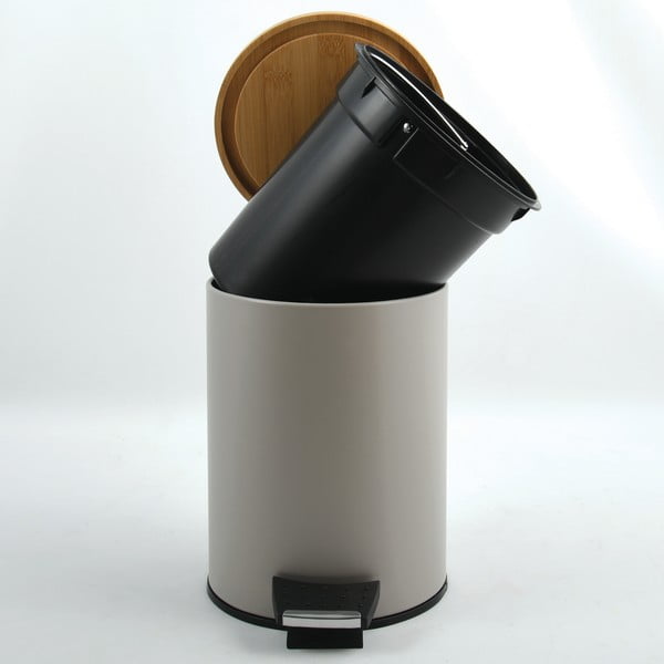 Taupe nášlapný ocelový odpadkový koš 5 l   Adonis – Spirella-image-2