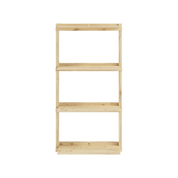 Nástěnná knihovna z borovicového dřeva v přírodní barvě 66x127 cm Groove – Karup Design