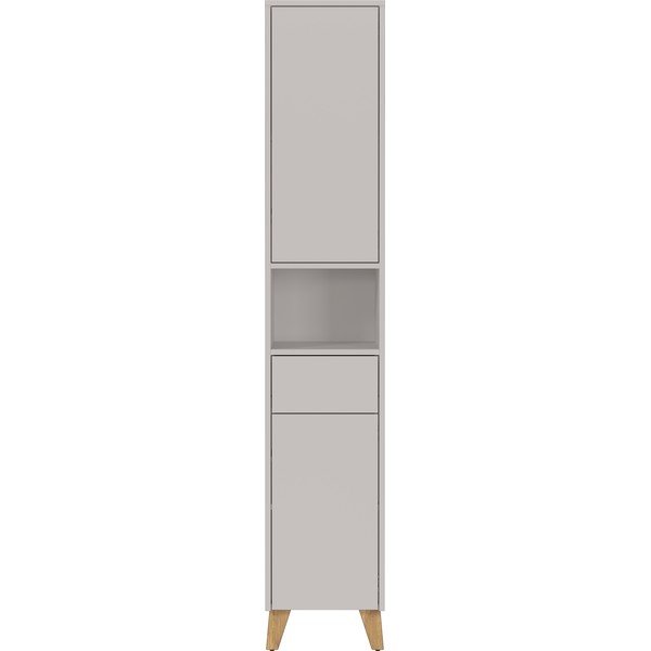 Krémová matná vysoká koupelnová skříňka 33x181 cm Arnea – Germania-image-2