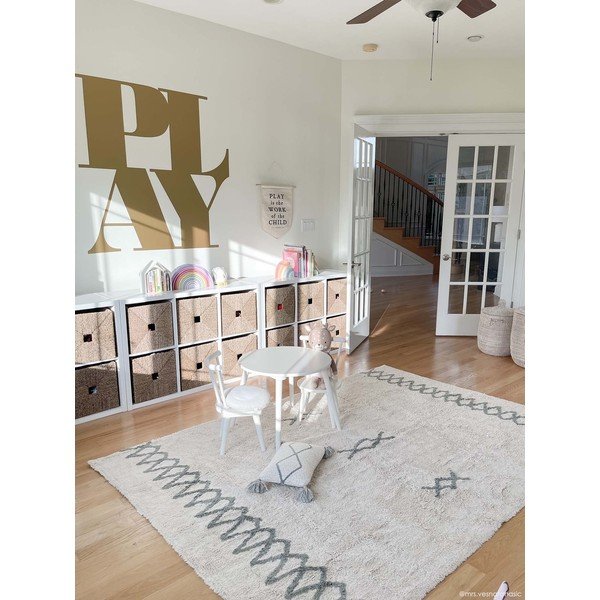 Modro-krémový pratelný ručně tkaný bavlněný koberec 170x240 cm Atlas Natural – Lorena Canals-image-3