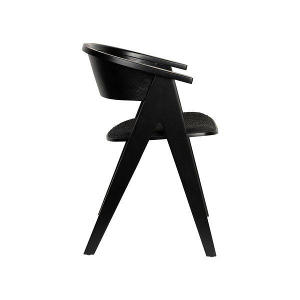 Černé čalouněné jídelní křeslo s područkami NDSM – Zuiver-image-4