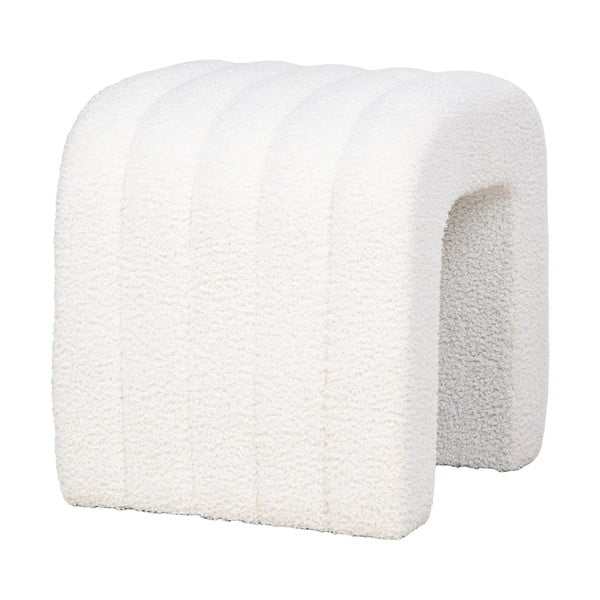 Bílý taburet z textilie bouclé Colma – House Nordic-image-2