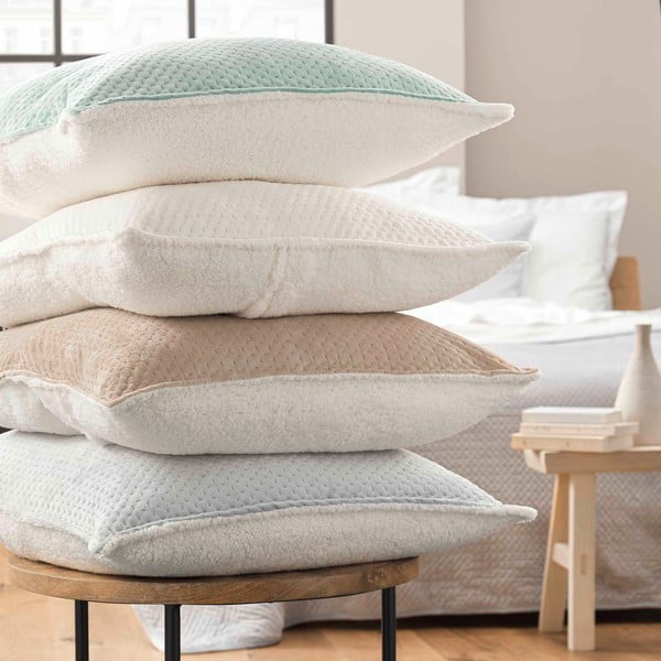 Zelený prošívaný set přehozu a povlaku na polštář s beránkem 240x220 cm Mylene – douceur d'intérieur-image-2