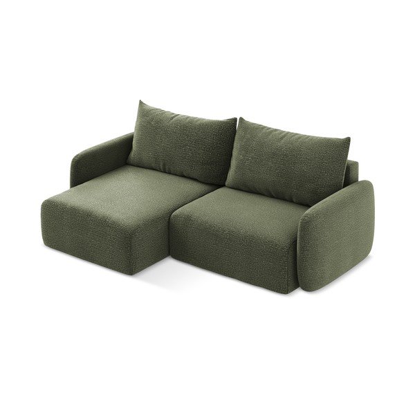 Zelená rozkládací/s úložným prostorem rohová pohovka (levý roh) Kalena – Makamii-image-3