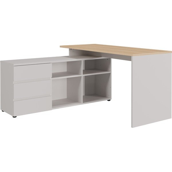 Rohový pracovní stůl s deskou v dubovém dekoru 145x146 cm Lissabon – Germania