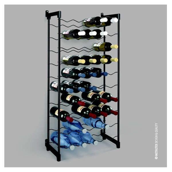 Černý kovový regál na víno na 50 lahví Barbera – Metaltex-image-1