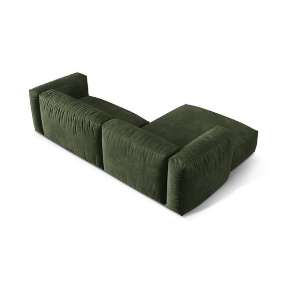 Zelená sametová modulární rohová pohovka (levý roh/s lenoškou) Martina – Micadoni -image-3