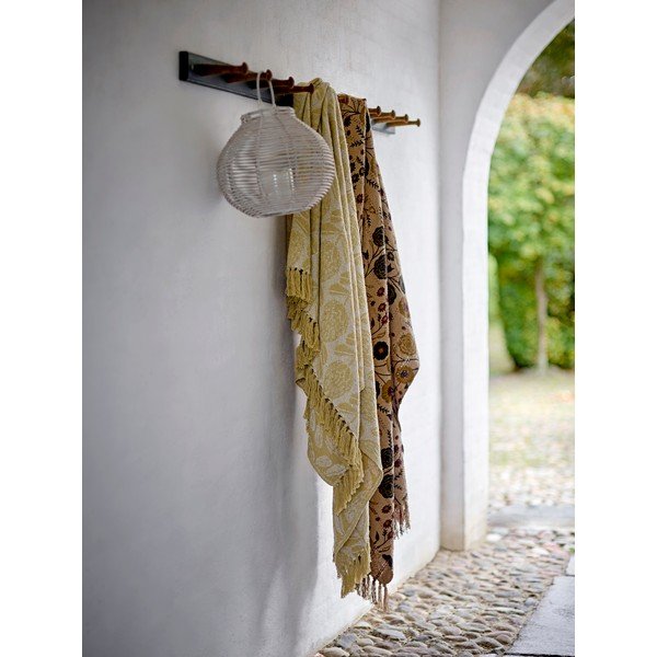 Žlutá deka s příměsí bavlny 130x155 cm Pratello – Bloomingville-image-2