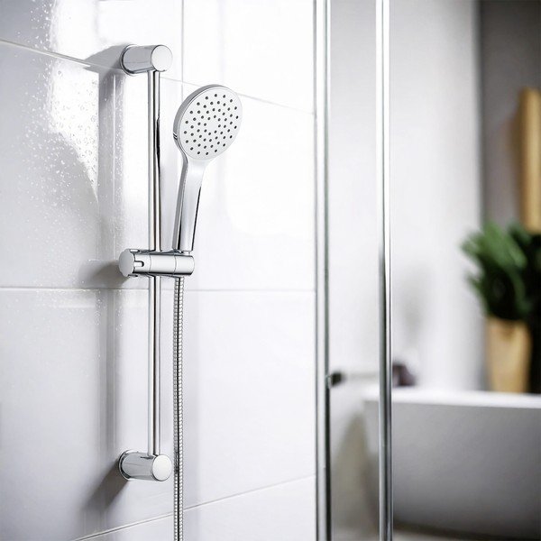 Sprchový set z nerezové oceli ve stříbrné barvě s ruční sprchou/s posuvným držákem 60 cm No. 2 – Allstar-image-1