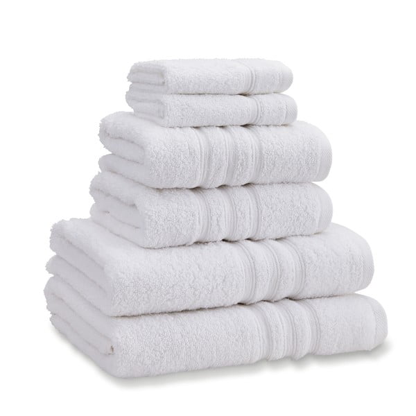 Bílé froté bavlněné ručníky a osušky v sadě 6 ks Zero Twist – Catherine Lansfield