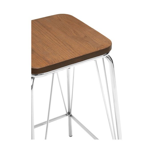 Stolička z jilmového dřeva ve stříbrné barvě/v přírodní barvě District – Premier Housewares-image-4