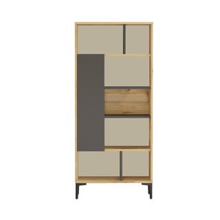Šedá/přírodní knihovna 72x163 cm Eugene – Kalune Design
