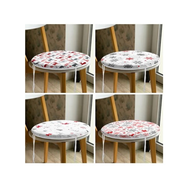 Podsedáky v sadě 4 ks s vánočním motivem ø 40 cm Snowflakes – Mila Home-image-3