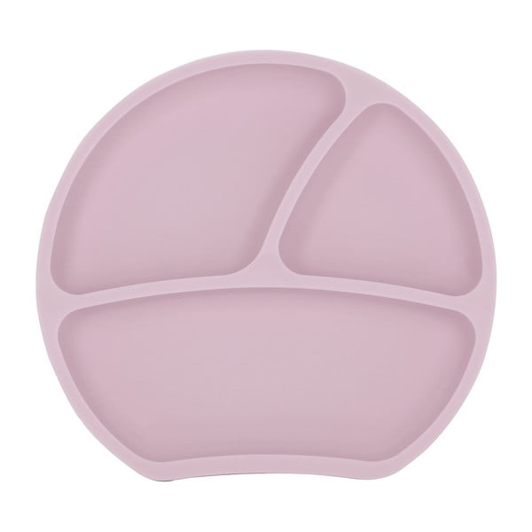 Světle růžový silikonový dětský talíř 19x20,5 cm – Kindsgut-image-3
