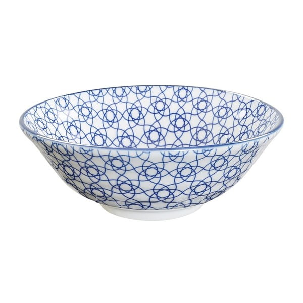 Modrá porcelánová mísa Tokyo Design Studio Stripe, ⌀ 21 cm