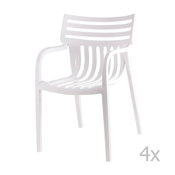 Sada 4 bílých jídelních židlí sømcasa Rodie