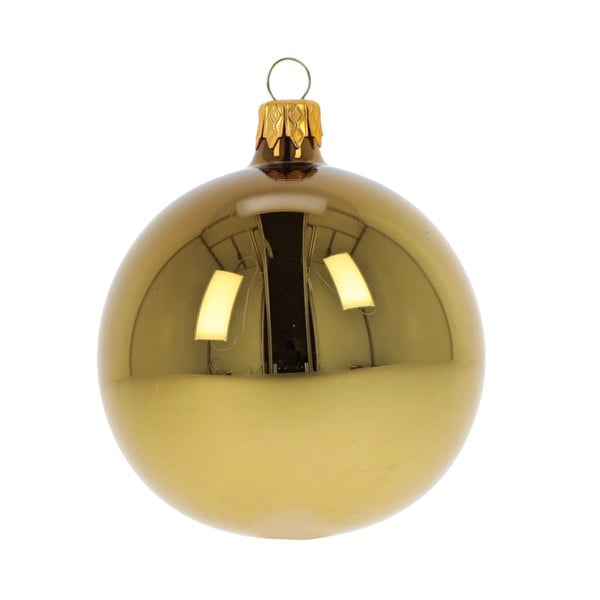 Sada 3 skleněných vánočních ozdob ve zlaté barvě Ego Dekor