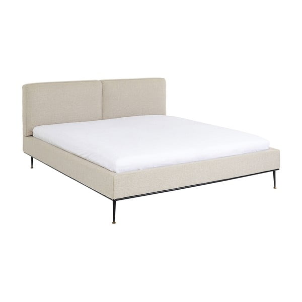Béžová čalouněná dvoulůžková postel Kare Design East Side, 180 x 200 cm