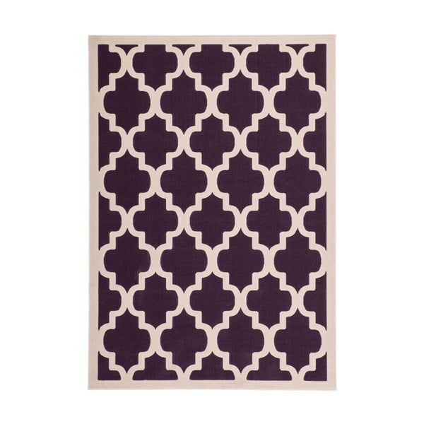 Fialovo-bílý koberec Kayoom Maroc 2087 Lila, 80 x 150 cm