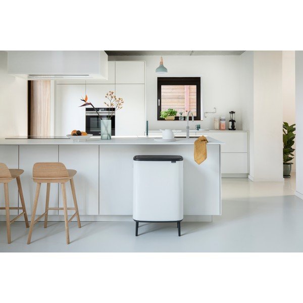 Bílý dotykový ocelový odpadkový koš 60 l Bo Touch Bin Hi – Brabantia-image-1