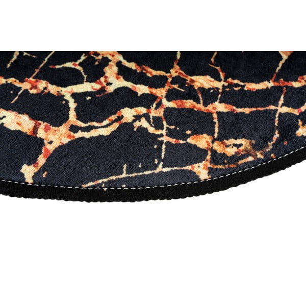 Sada 2 černých oválných koupelnových předložek Foutastic Gold Marble-image-3