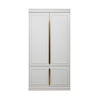 Světle šedá šatní skříň s pantovými dveřmi z borovicového dřeva 110x215 cm Organize – BePureHome