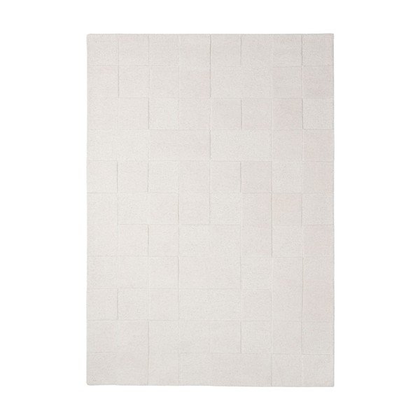 Slonovinový ručně tkaný vlněný koberec 200x290 cm Checkerboard – Flair Rugs