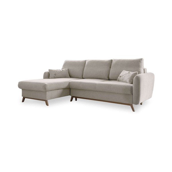 Béžová rozkládací rohová pohovka Miuform Scandic Lagom, levý roh