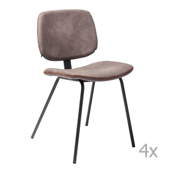Sada 4 hnědých jídelních židlí Kare Design  Barber