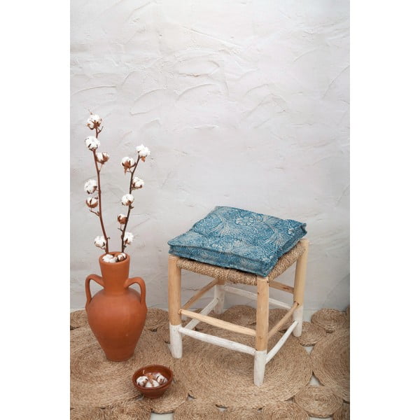 Modrý podsedák s příměsí lnu Tierra Bella Wild Flowers, 37 x 37 cm-image-1