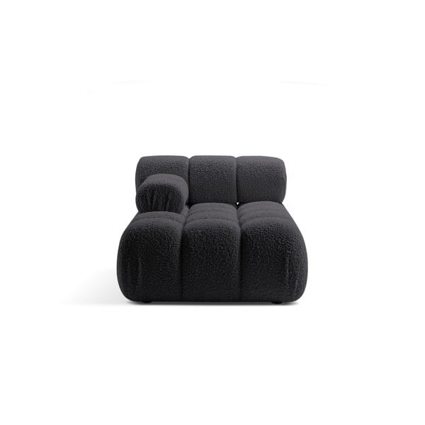 Antracitový modul pohovky z textilie bouclé (levý roh) Bellis – Micadoni Home
