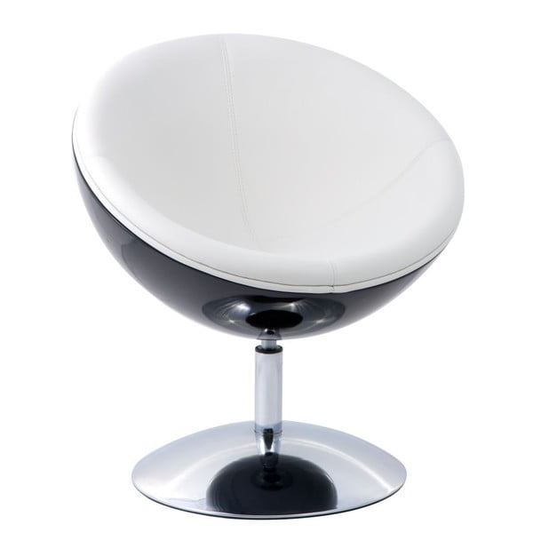 Otočná židle Mercury, černá/bílá