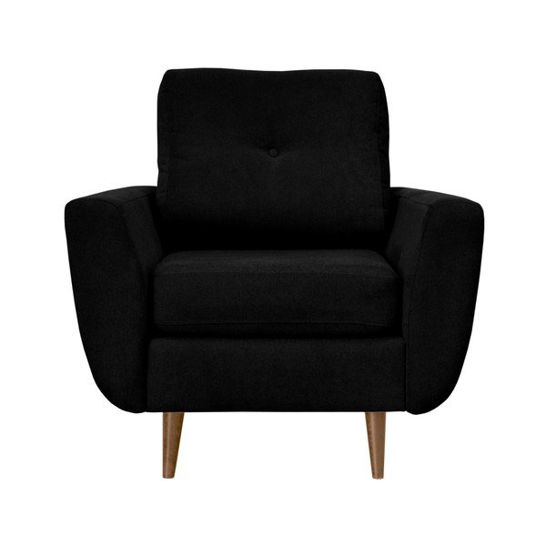 Černé křeslo se světlými nohami Mazzini Sofas Flower