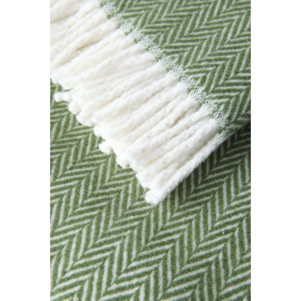 Zelený pléd s podílem bavlny Euromant Skyline, 140 x 180 cm-image-2