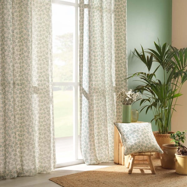 Bílo-zelený závěs 140x240 cm Maddy – douceur d'intérieur-image-4