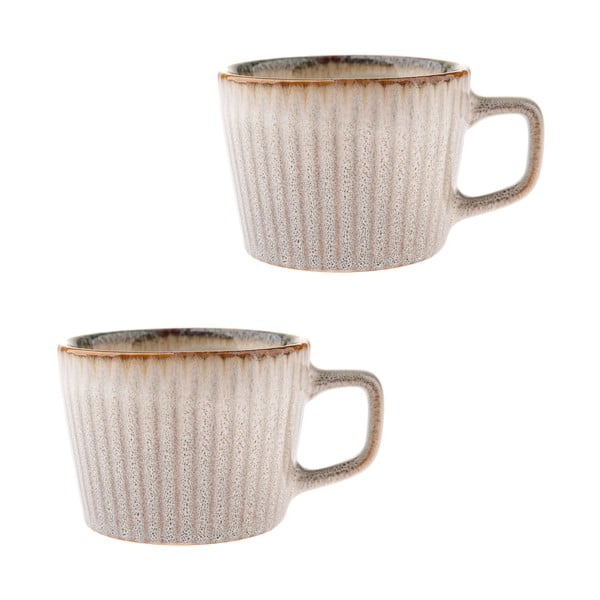 Krémové hrnky v sadě 2 ks na cappuccino z kameniny 190 ml Tone – Dakls