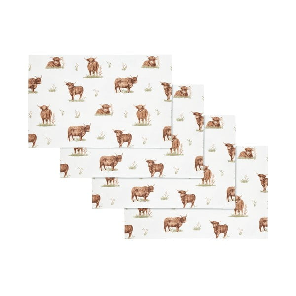 Bavlněná prostírání v sadě 4 ks 30x46 cm Angus Highland Cow – Catherine Lansfield