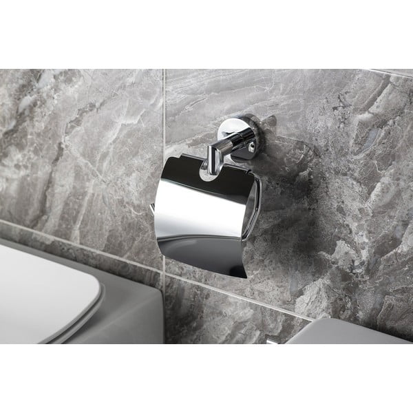 Mosazný držák na toaletní papír ve stříbrné barvě Sapho X-Round-image-2