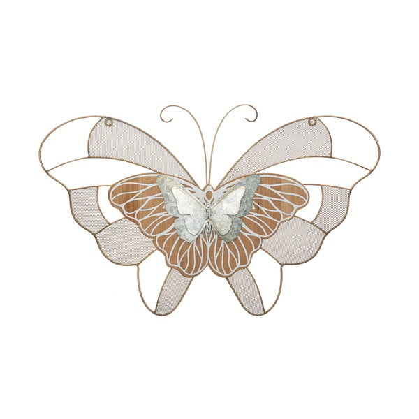 Kovová závěsná dekorace Mauro Ferretti Butterfly Wood B, 64,5 x 39 cm