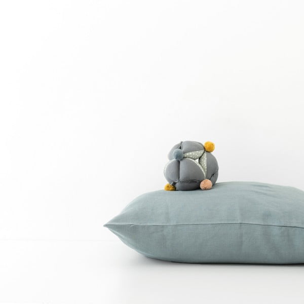 Dětský modrý lněný povlak na polštář Linen Tales Nature, 40 x 60 cm-image-2